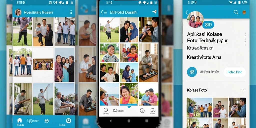 Antarmuka aplikasi 8ID untuk membuat kolase foto yang menarik.