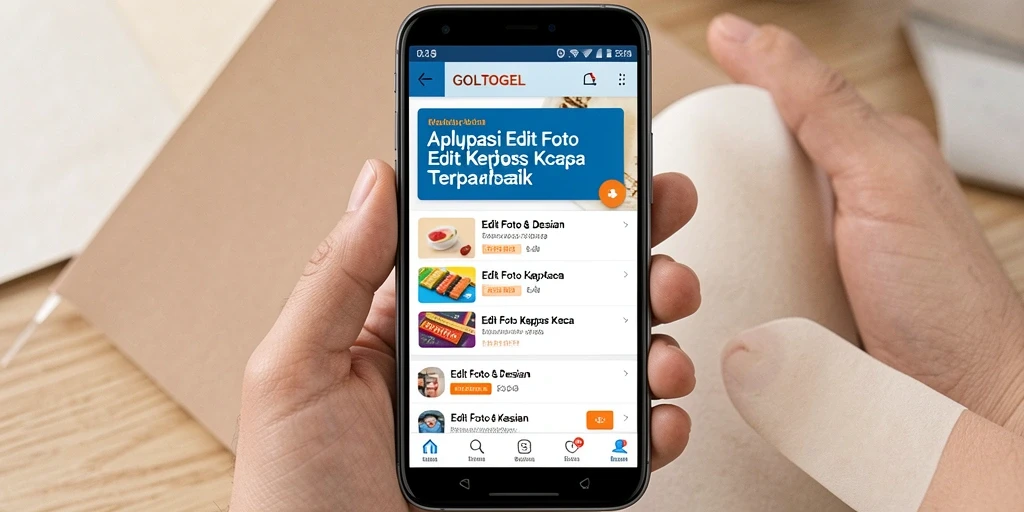 Antarmuka pengguna GOLTOGEL yang menarik untuk Edit Foto Kertas Kaca.
