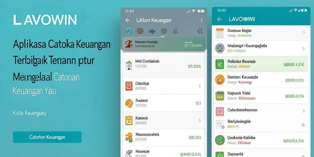 Tampilan antarmuka LAVOWIN yang menarik untuk Catatan Keuangan.