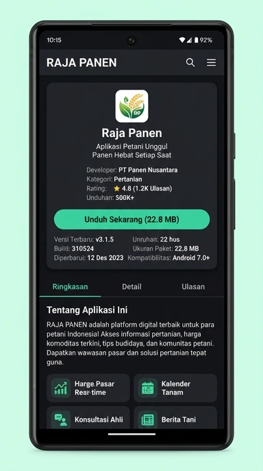 Tampilan halaman APK rajapanen